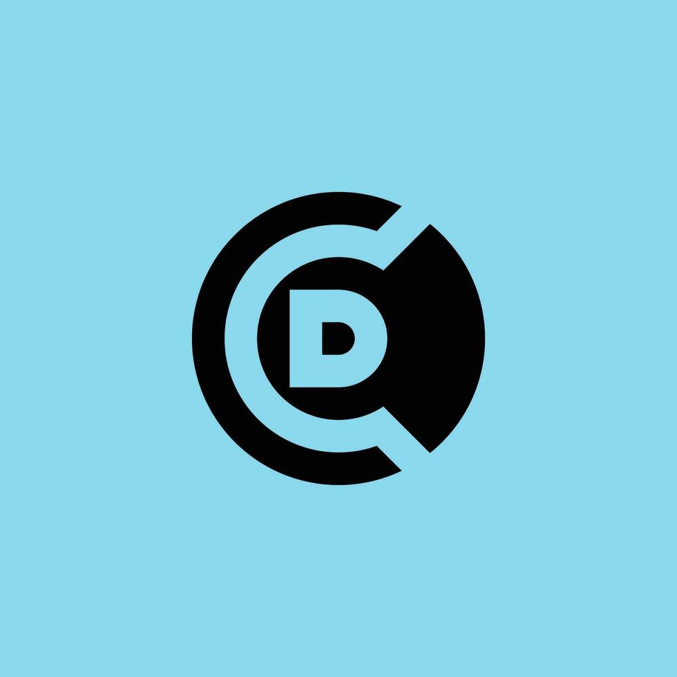 modern letter D and C logo. DC or CD logo vector