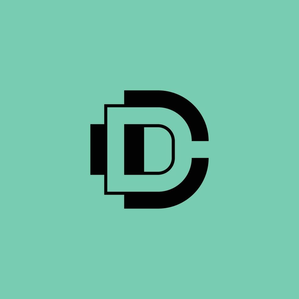 modern letter D and C logo. DC or CD logo vector