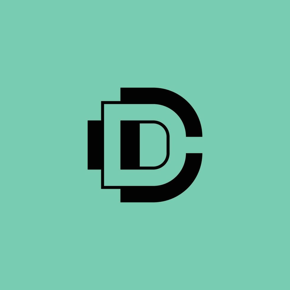 modern letter D and C logo. DC or CD logo vector