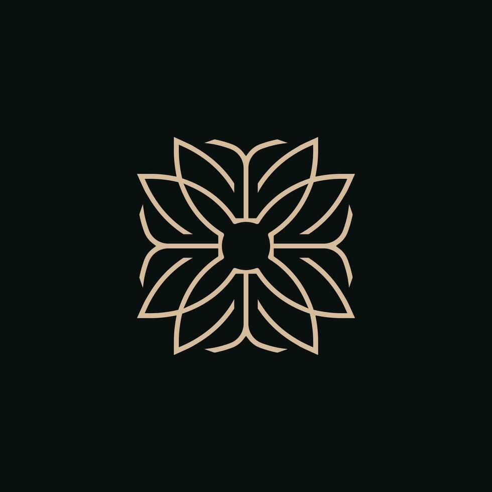 modern abstract and elegant symmetrical floral logo vector