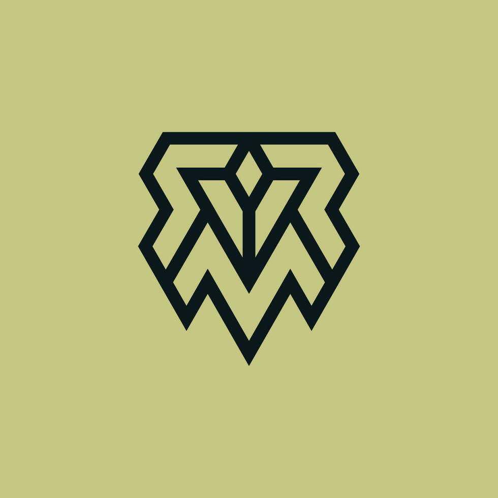 initial letter R and M modern triangle logo vector