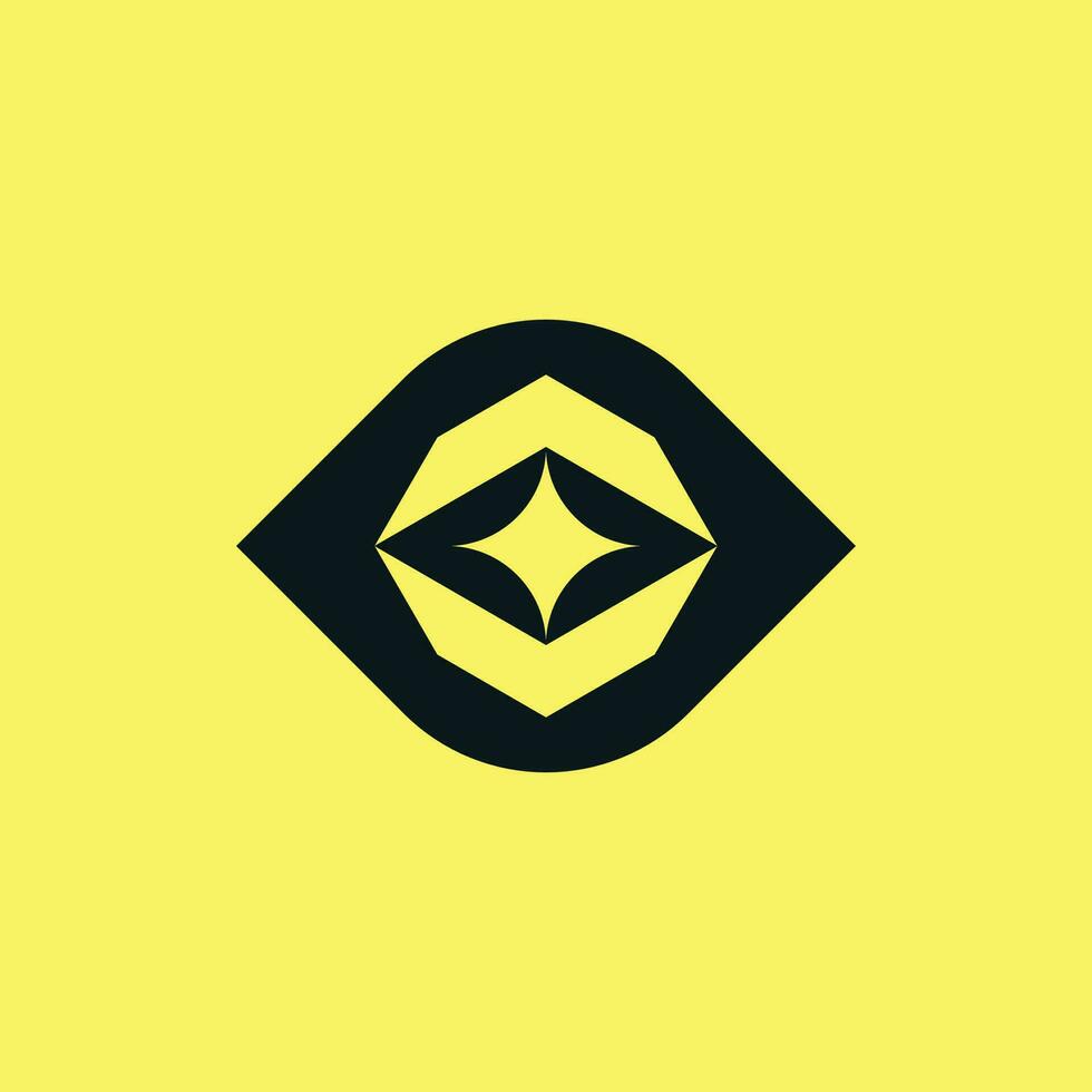 simple and modern star eye logo vector