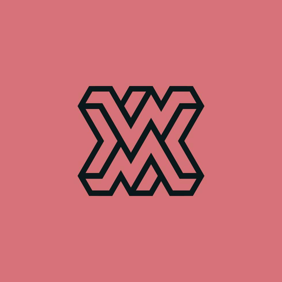 modern letter MW or WM lines monogram logo vector