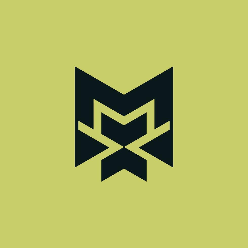 modern letter M upside down arrow logo vector