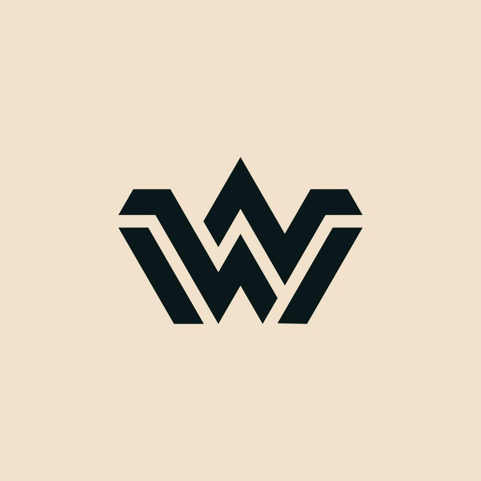 modern letter NW or WN monogram logo vector
