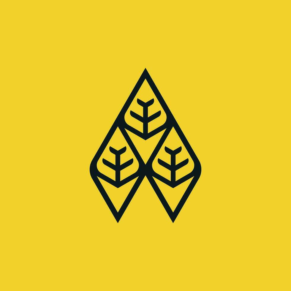 tree three and arrow down direction nature lines logo vector