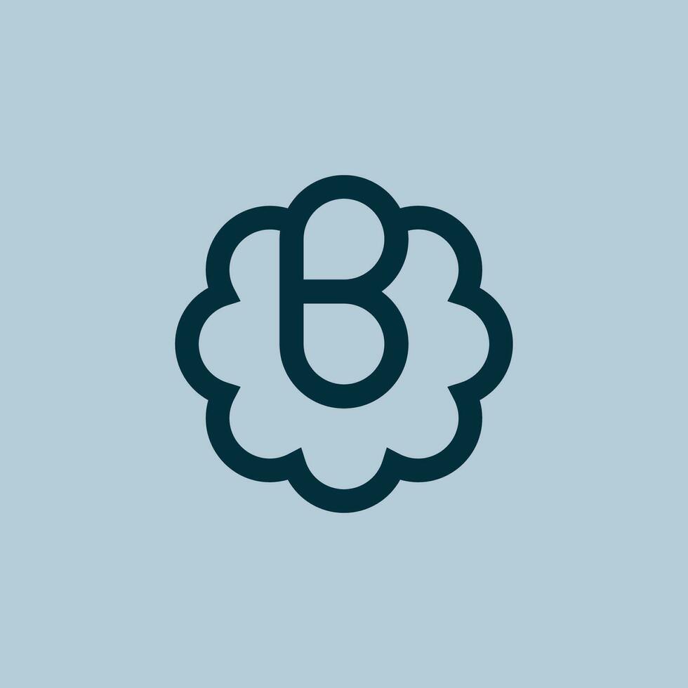 simple and bold letter B natural leaf floral logo vector