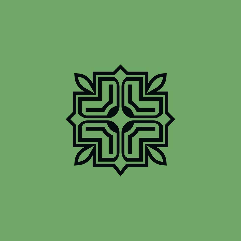 abstract cross symbol natural leaf logo vector