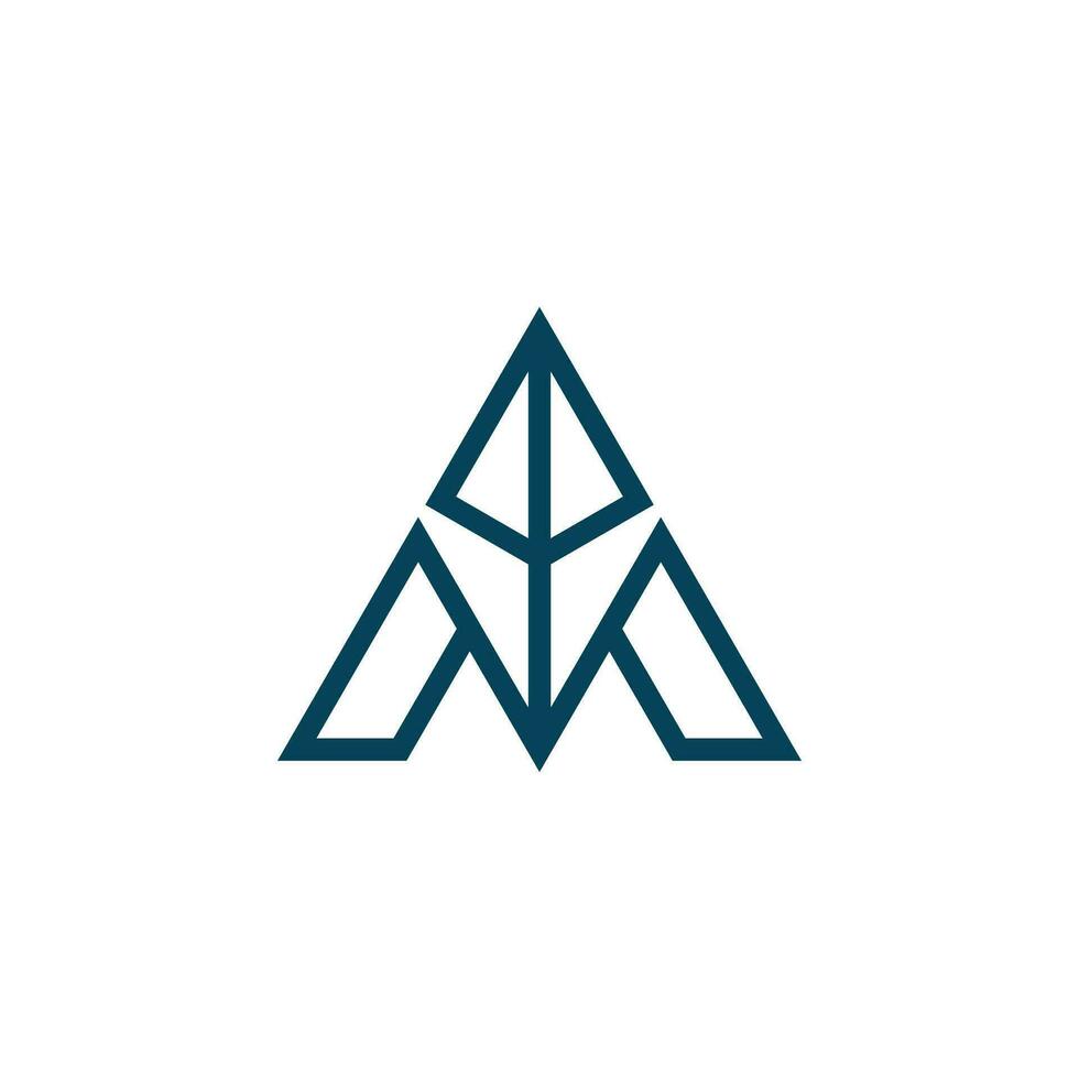 letter A and M spear modern logo vector
