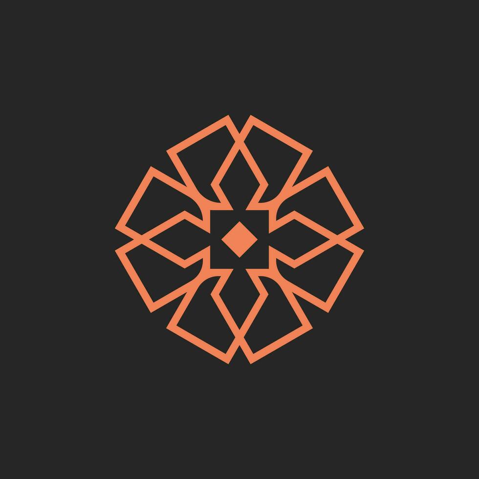 abstract elegant floral mandala luxury logo vector