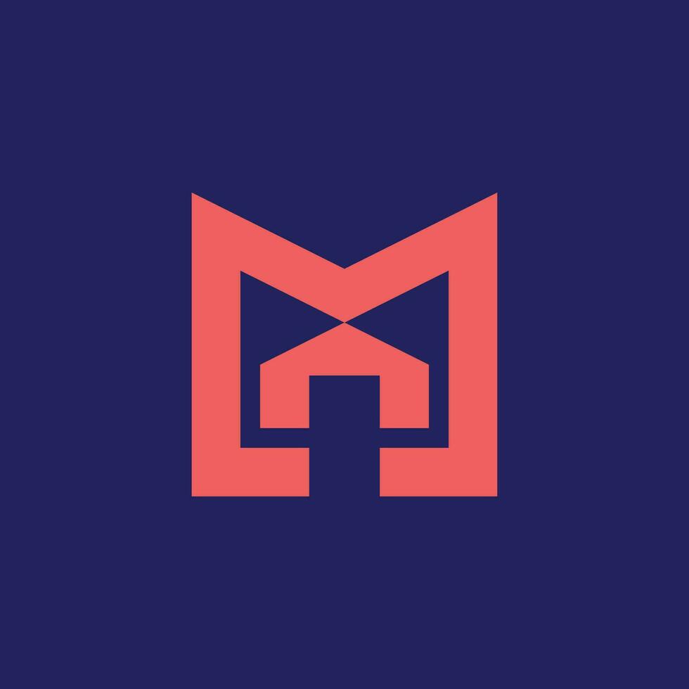 modern initial letter M house architectural logo vector