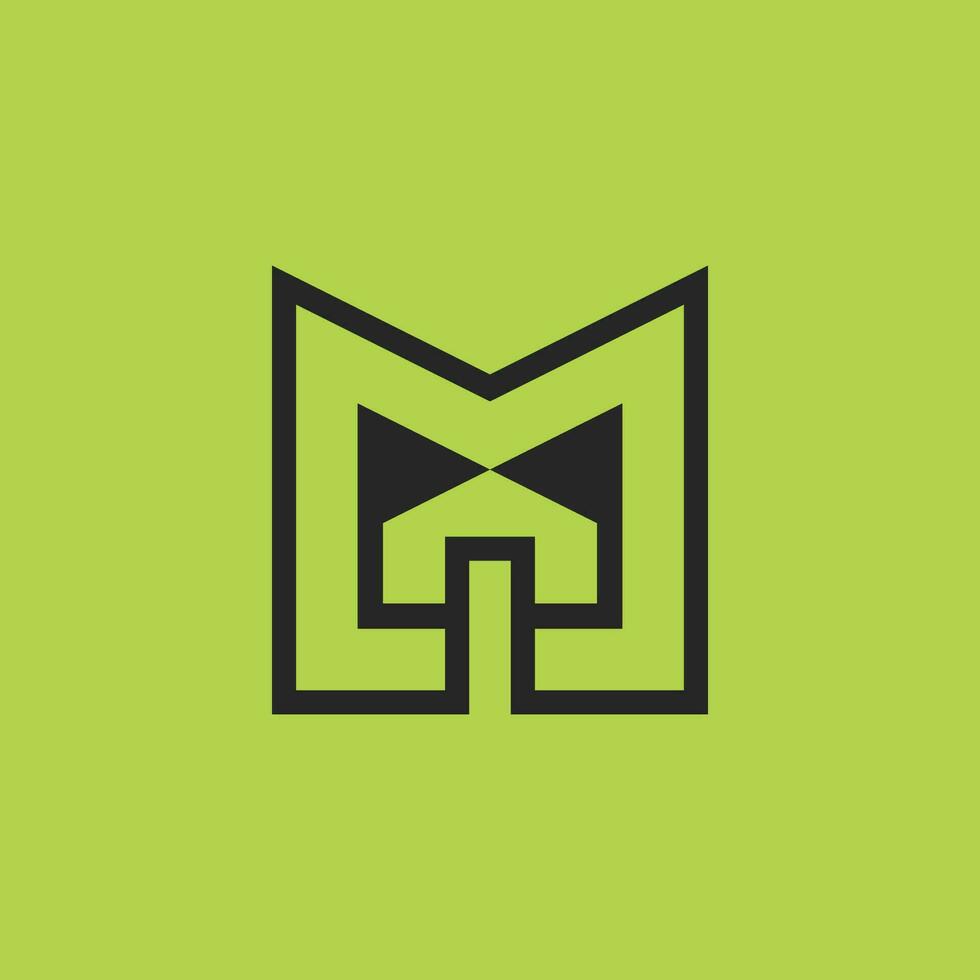 modern initial letter M house architectural logo vector
