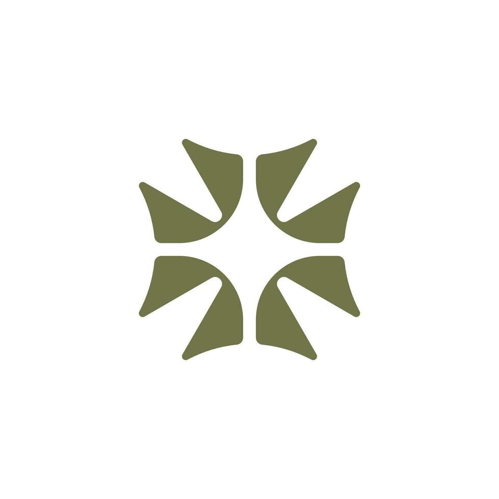 resumen elegante cruzar estrella símbolo logo vector