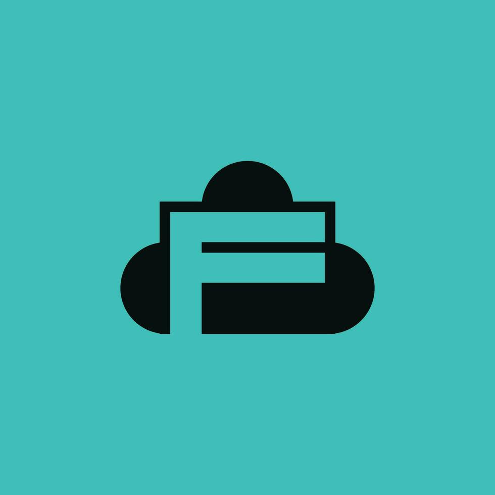 modern initial letter F cloud logo vector