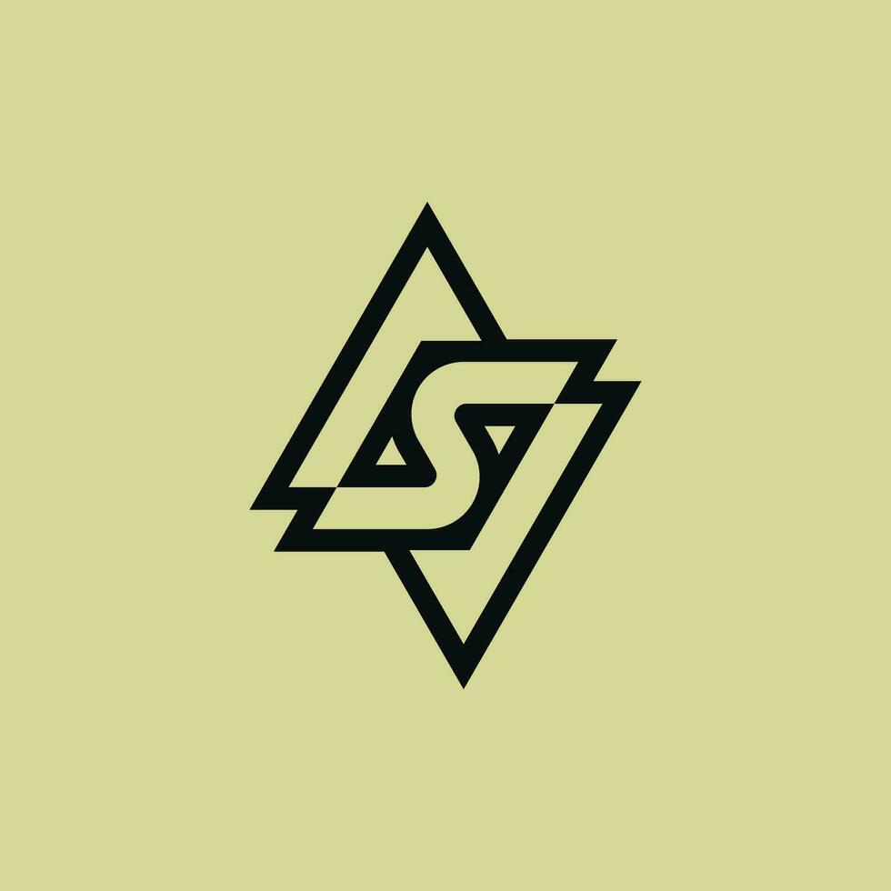 elegant modern letter NS or SN logo vector