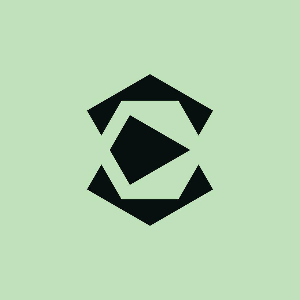 abstract letter E tech arrow logo vector