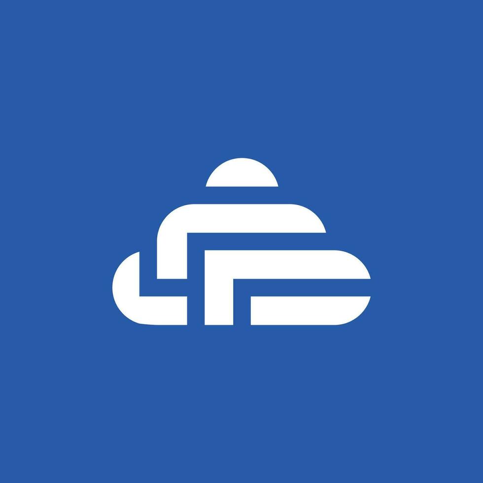 modern initial letter F cloud logo vector