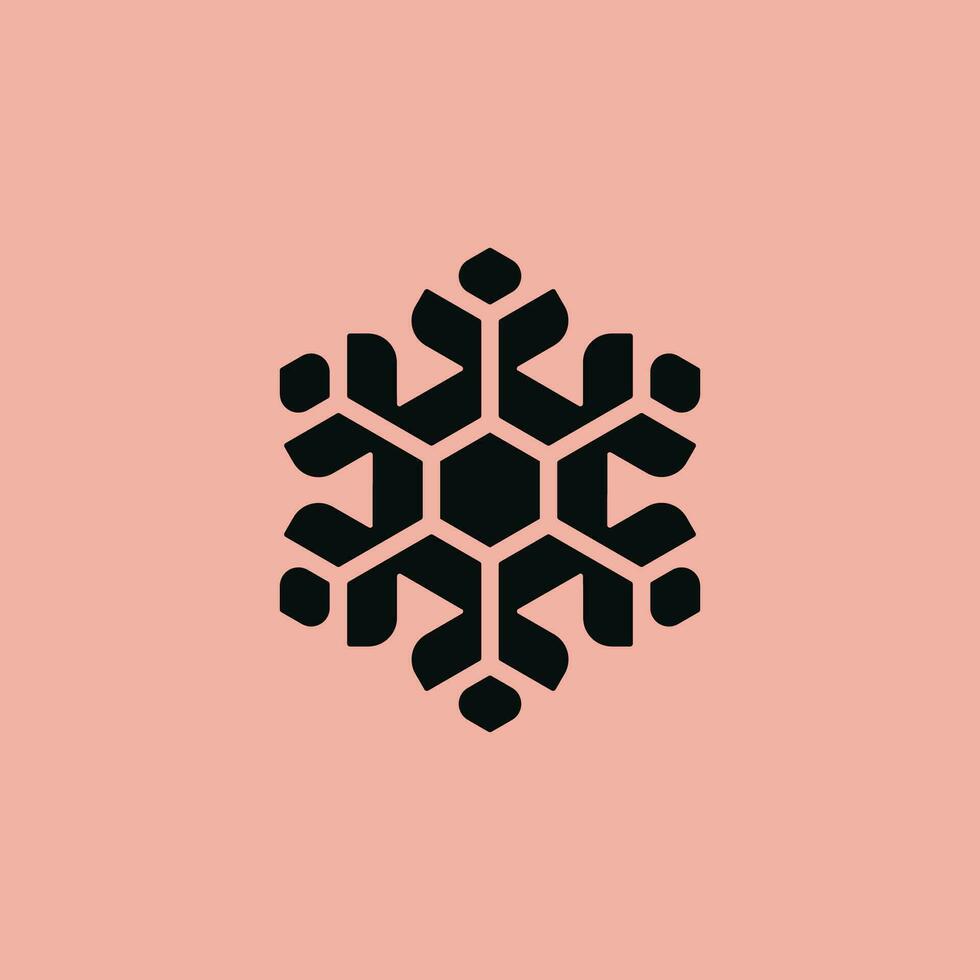 abstract flower logo with hexagon core represent technology vector
