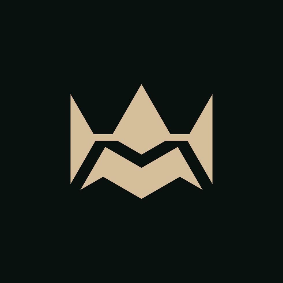 letter M abstract crown logo vector