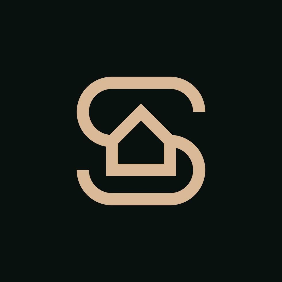 modern letter S house logo vector