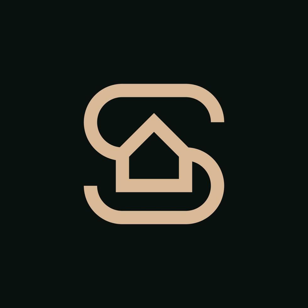 modern letter S house logo vector