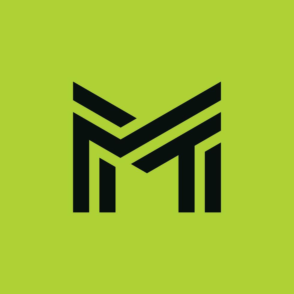 initial letter MT or TM monogram logo vector