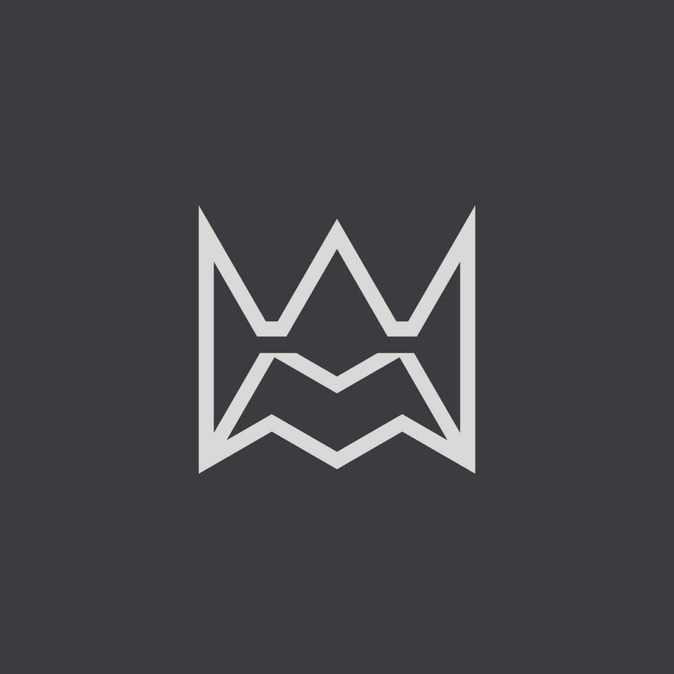 letter M abstract crown logo vector