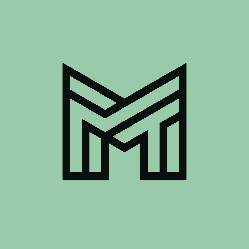 initial letter MT or TM monogram logo vector