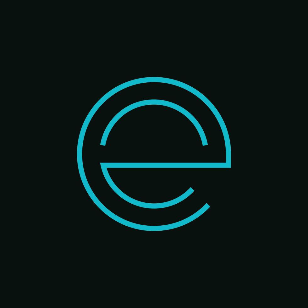 modern and elegant letter E circle logo vector