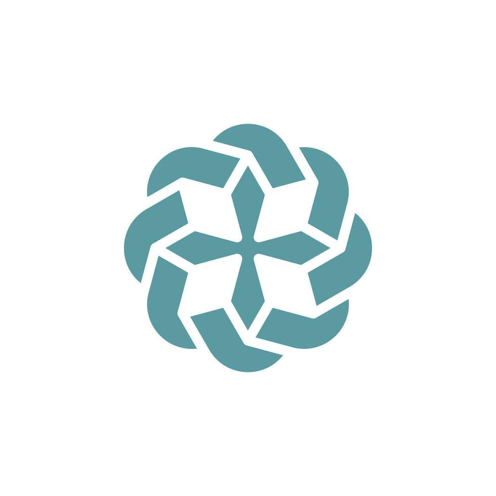 star united community geometric flower logo vector