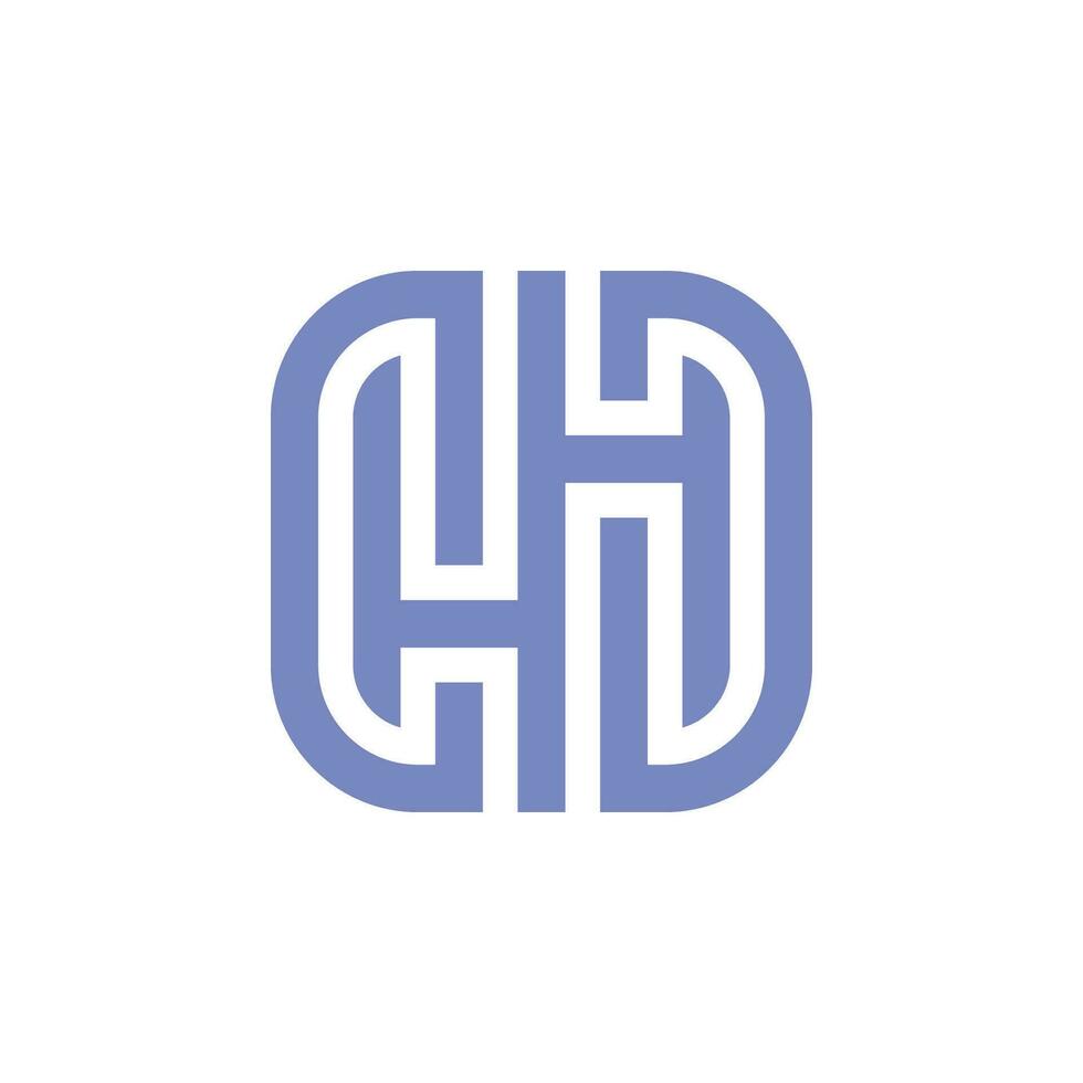 initial letter H or HH modern monogram logo vector
