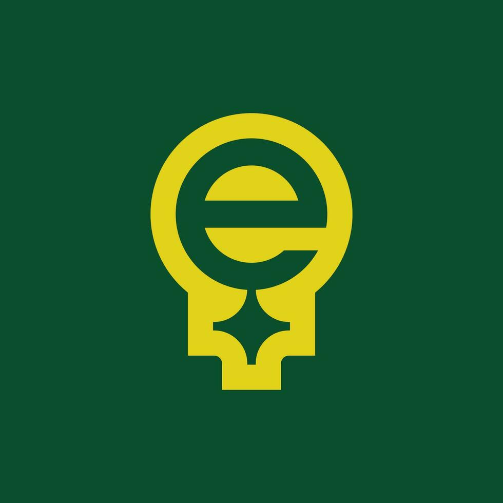 simple lowercase e star logo vector