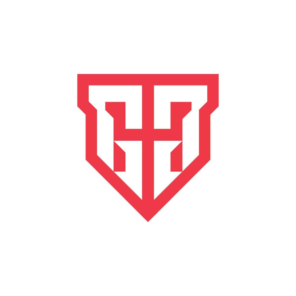 modern and memorable letter G and H shield logo vector
