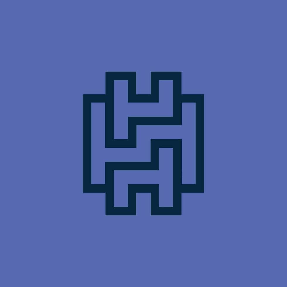 initial letter H or HH modern monogram logo vector