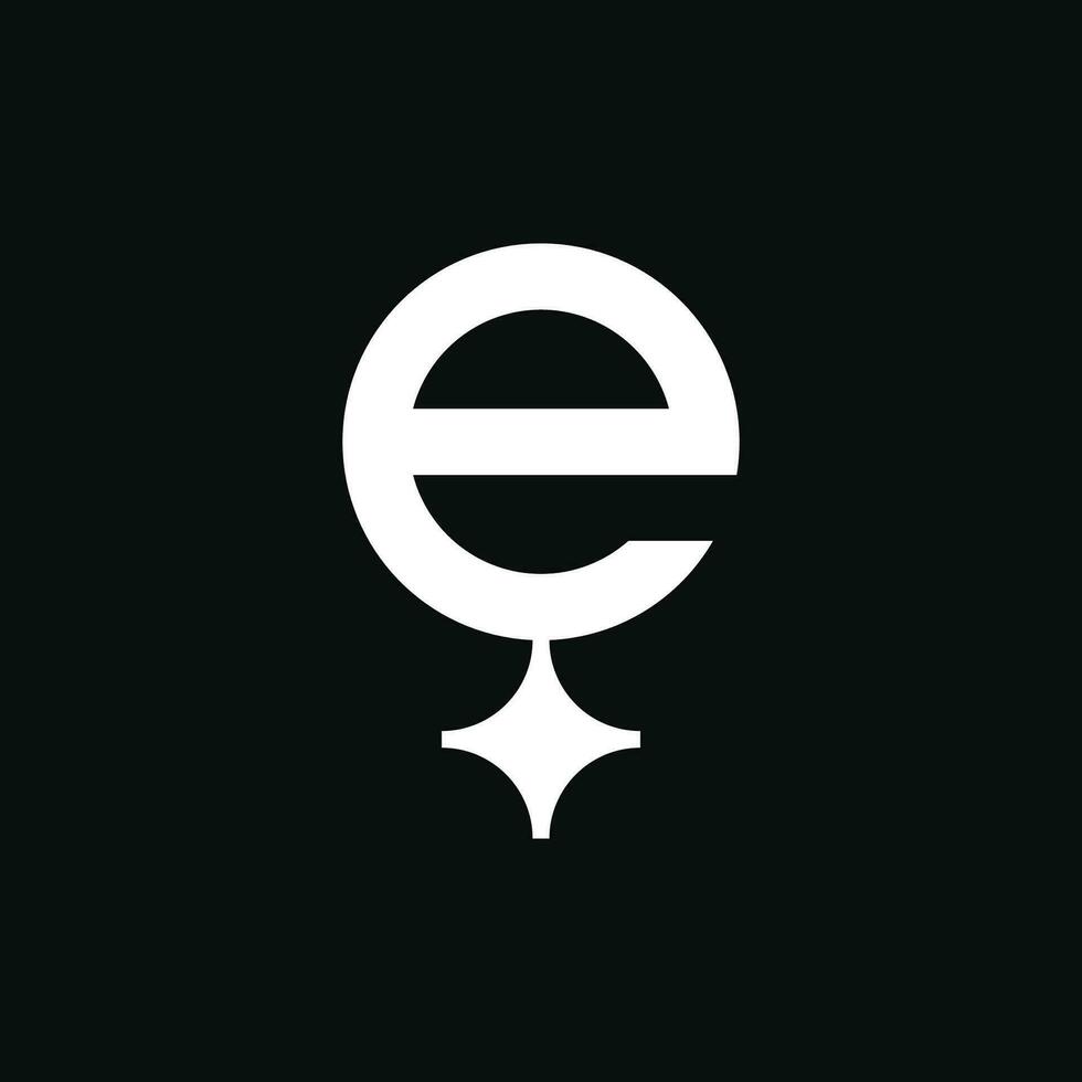 simple lowercase e star logo vector