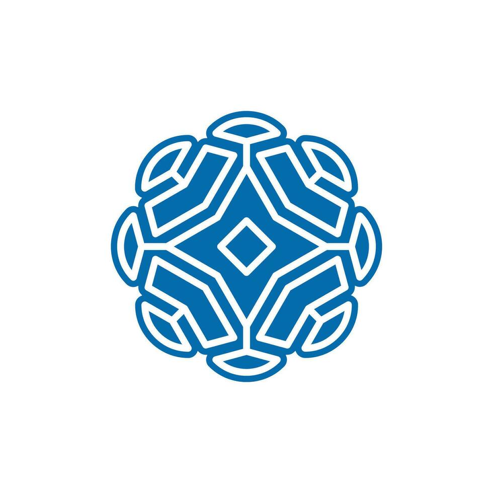 abstract geometric star flower modern logo vector