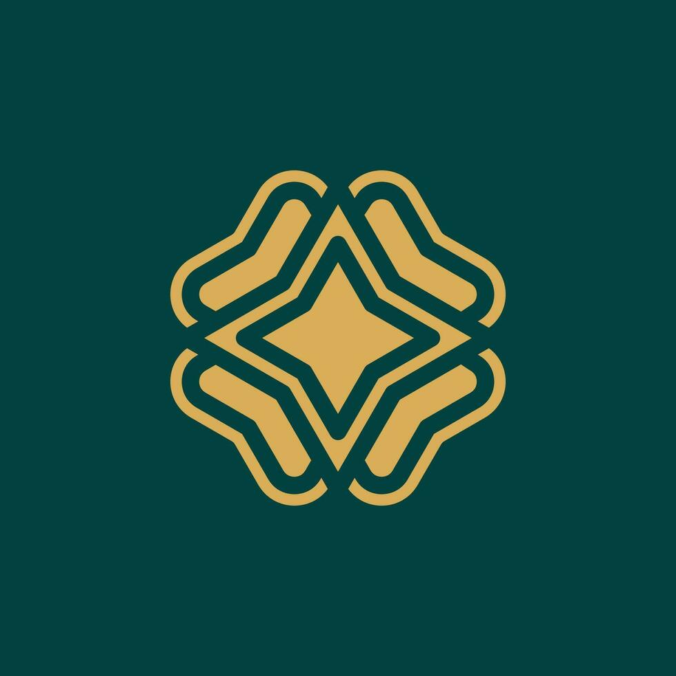 modern natural clover star logo vector