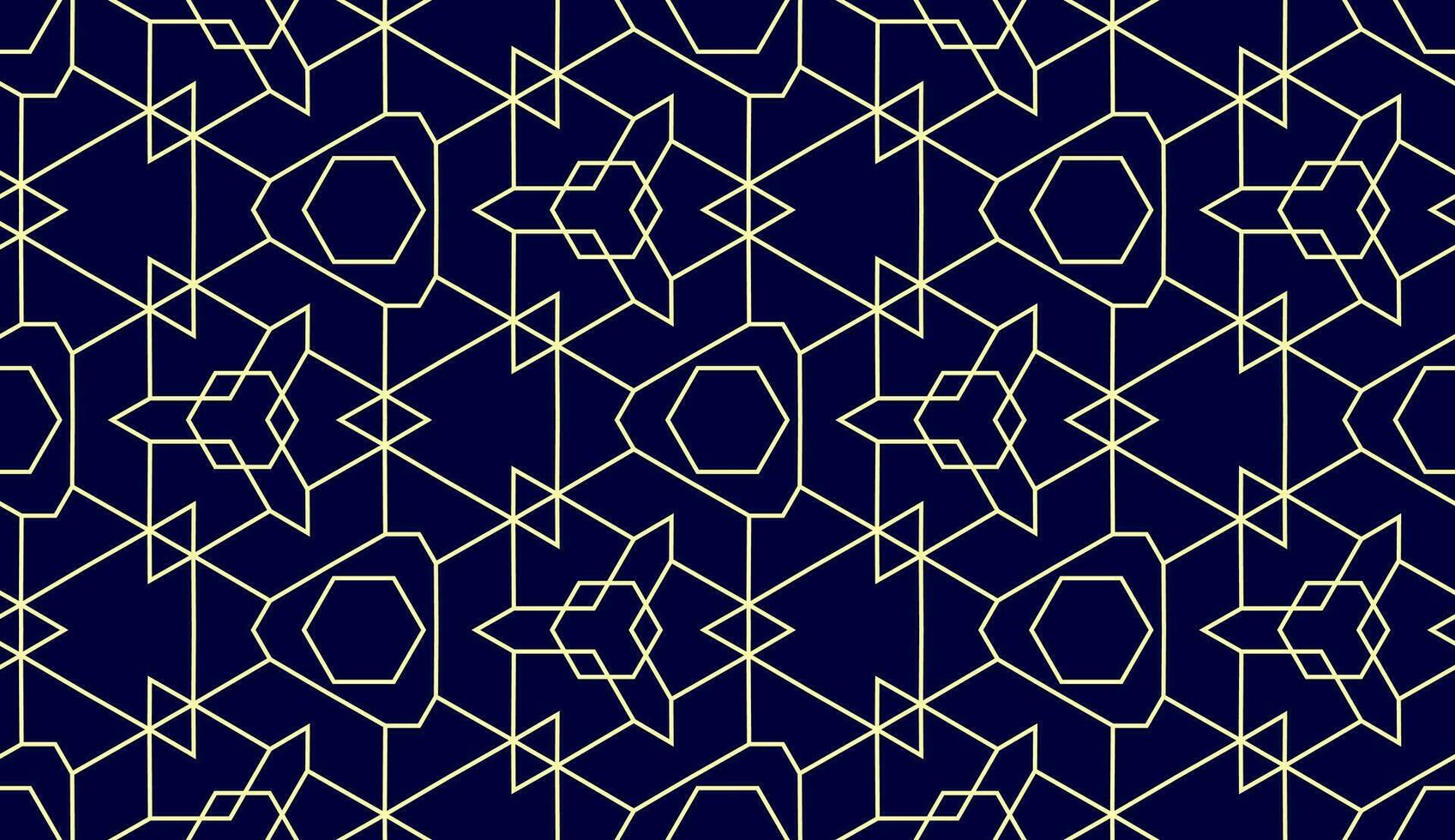 abstract elegant gold line blue background triangle seamless pattern vector