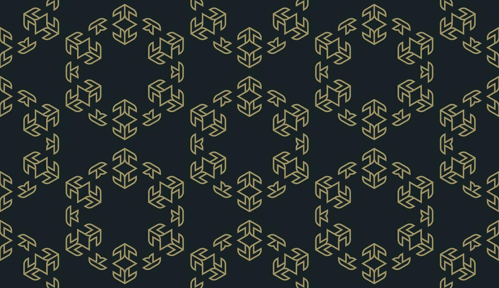 abstract gold and brown hexagon seamless pattern vector