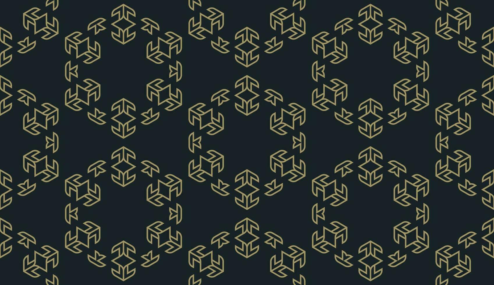 abstract gold and brown hexagon seamless pattern vector