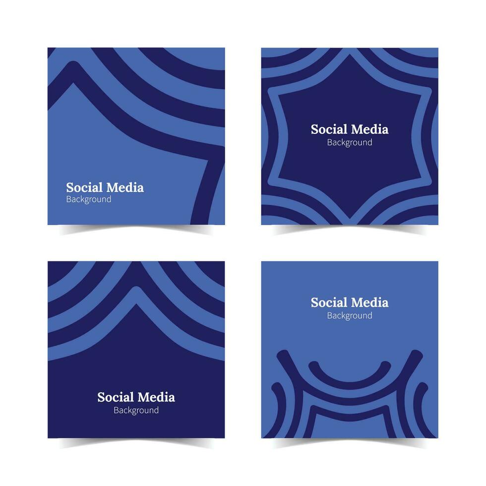 modern flat and elegant navy blue social media square background pattern vector