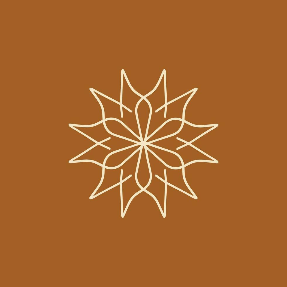 abstract cream and chocolate brown floral mandala logo. suitable for elegant and luxury ornamental symbol vector