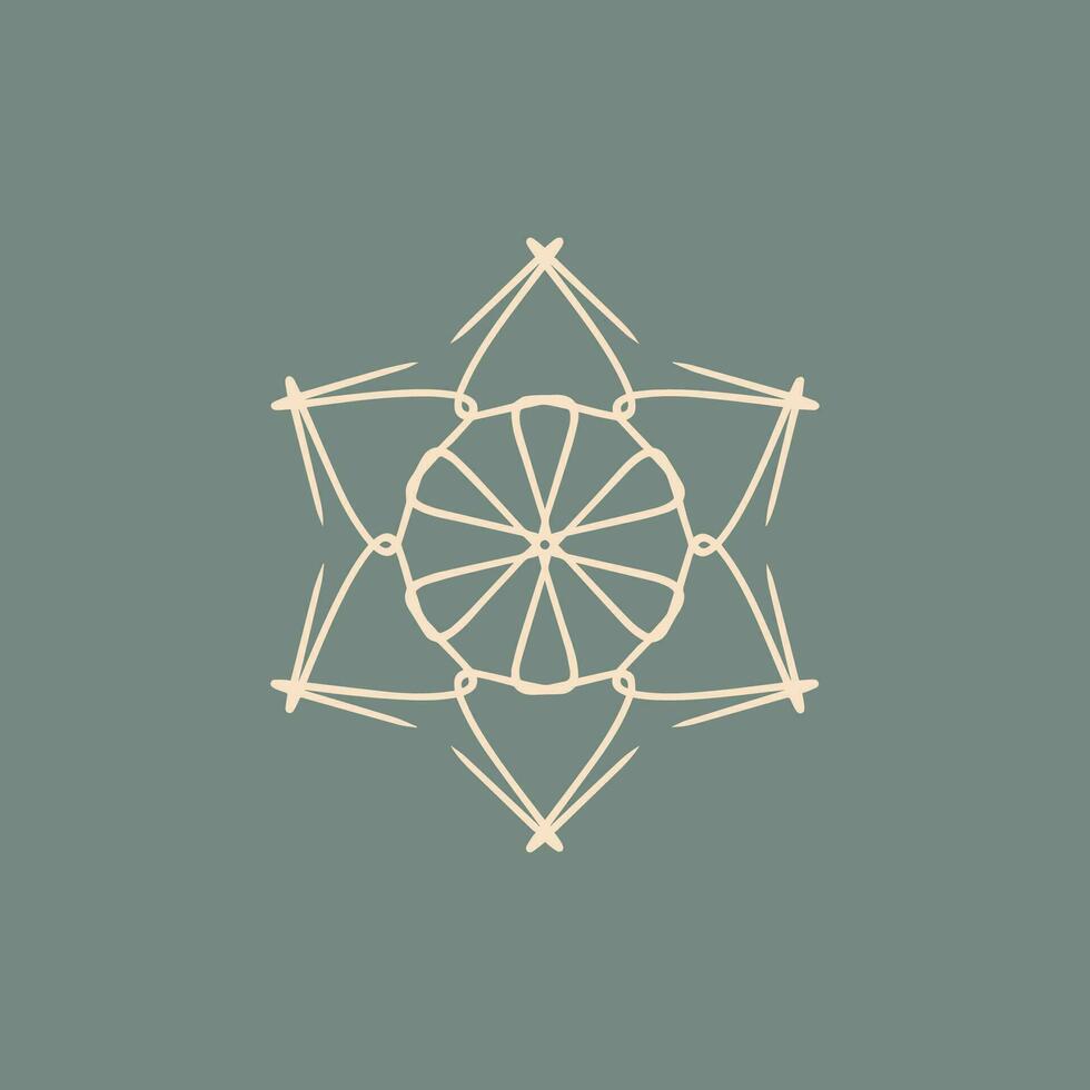 abstract cream and sage green floral mandala logo. suitable for elegant and luxury ornamental symbol vector