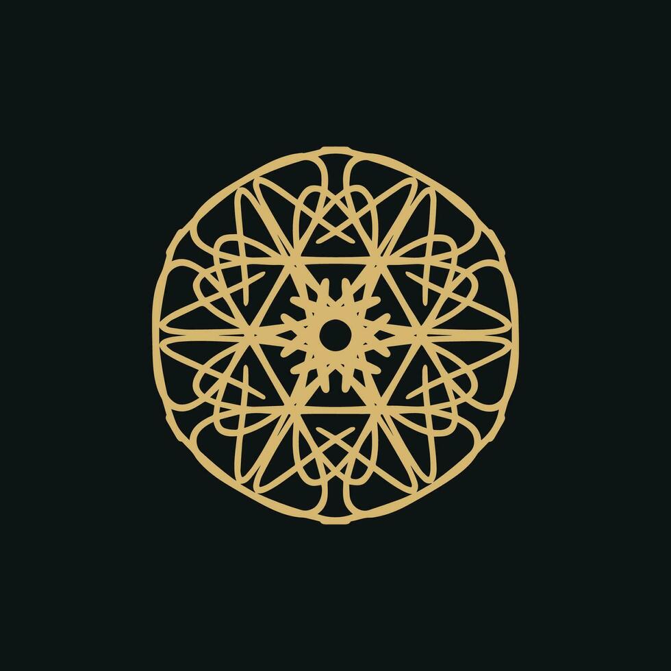 resumen oro y oscuro marrón floral mandala logo. adecuado para elegante y lujo ornamental símbolo vector
