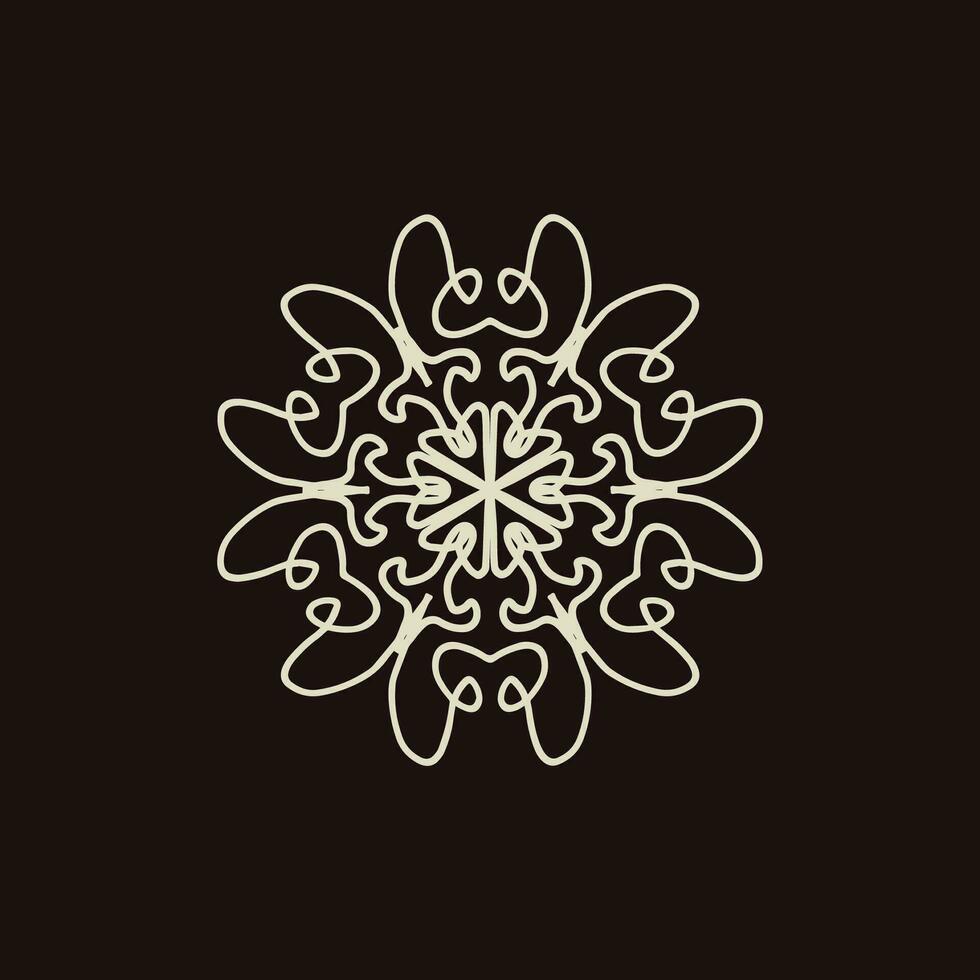 abstract light grey and dark brown floral mandala logo. suitable for elegant and luxury ornamental symbol vector