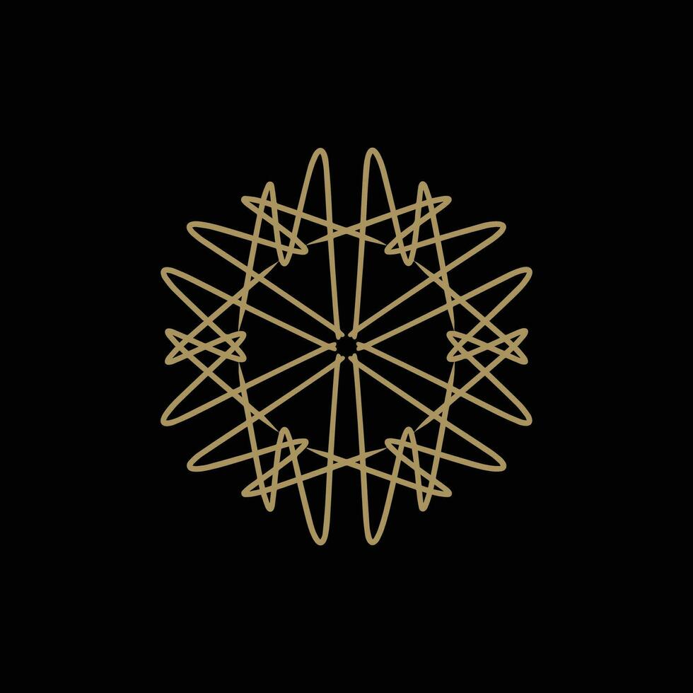 resumen oro y negro floral mandala logo. adecuado para elegante y lujo ornamental símbolo vector