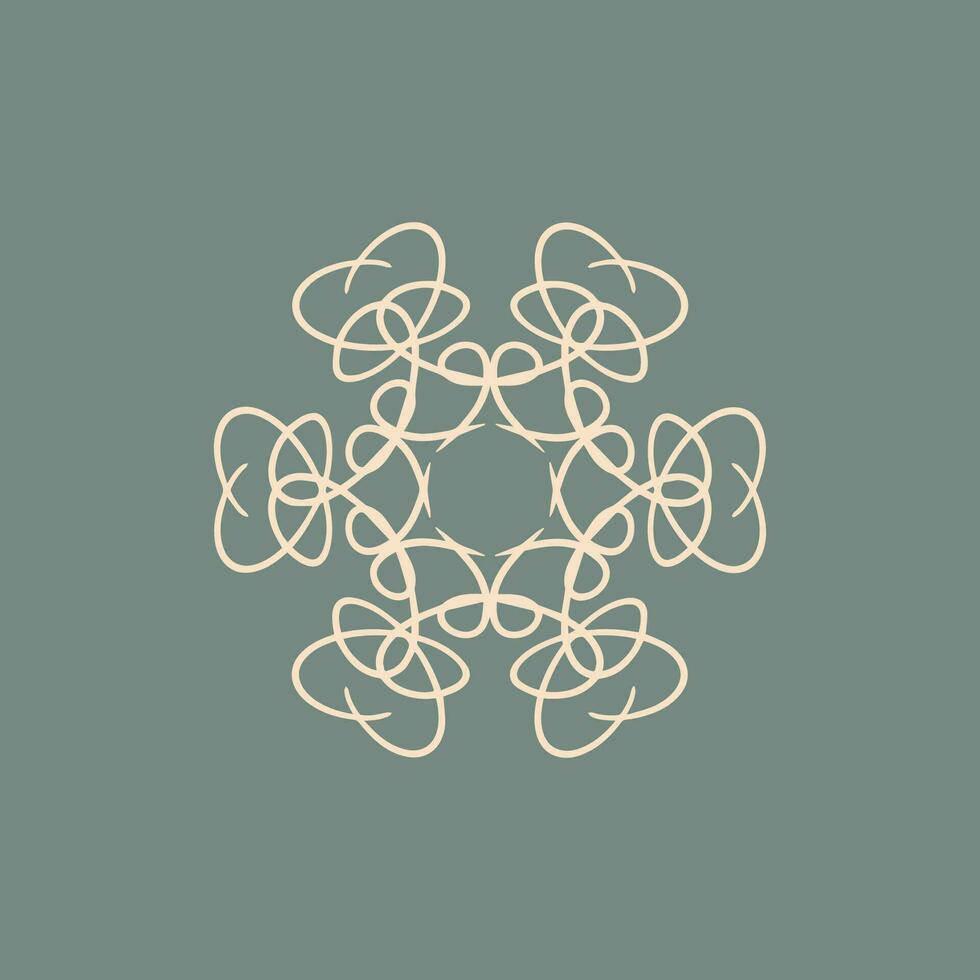 abstract cream and sage green floral mandala logo. suitable for elegant and luxury ornamental symbol vector