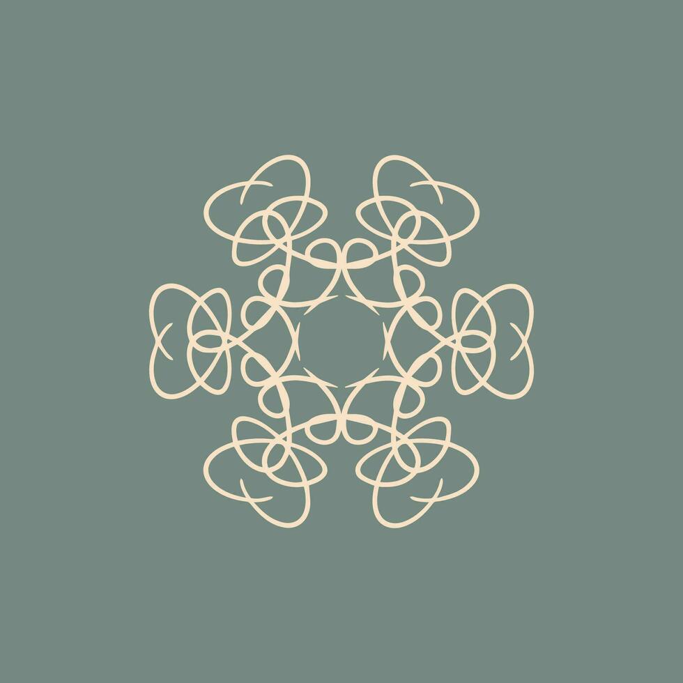 abstract cream and sage green floral mandala logo. suitable for elegant and luxury ornamental symbol vector