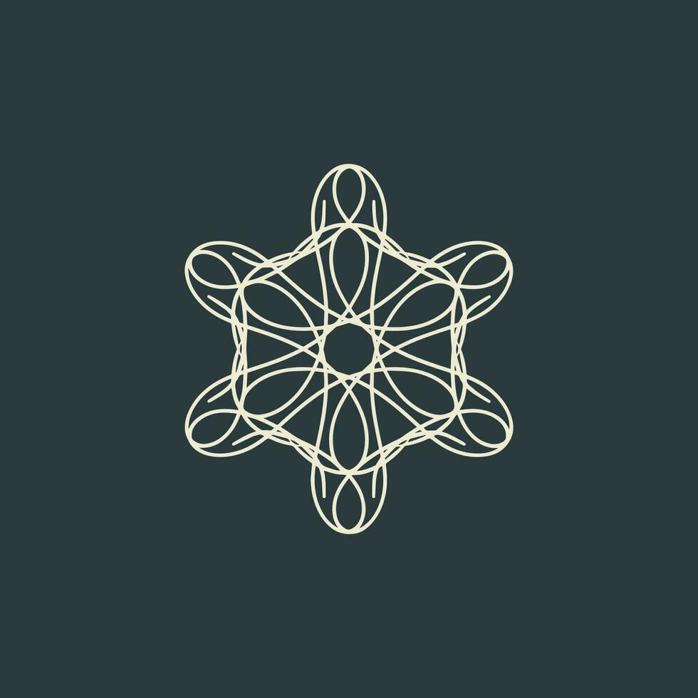 resumen ligero amarillo y oscuro gris floral mandala logo. adecuado para elegante y lujo ornamental símbolo vector