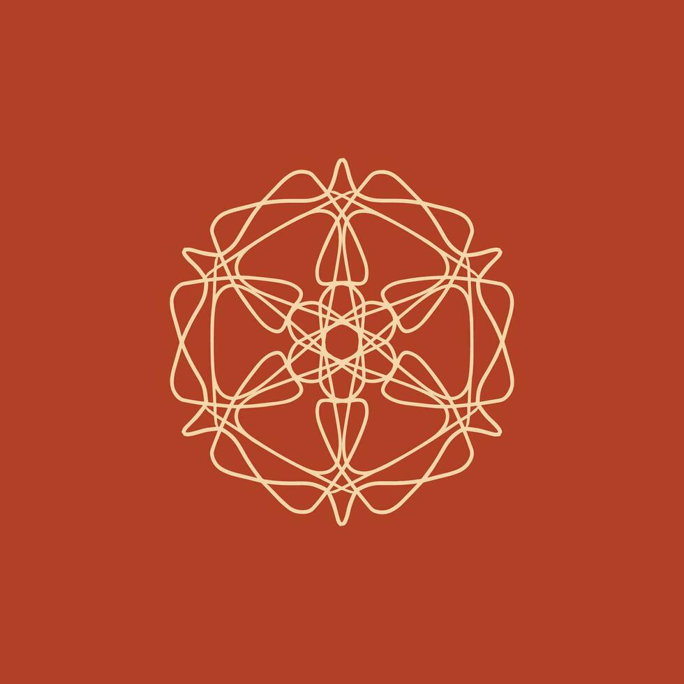 abstract cream and orange brown floral mandala logo. suitable for elegant and luxury ornamental symbol vector